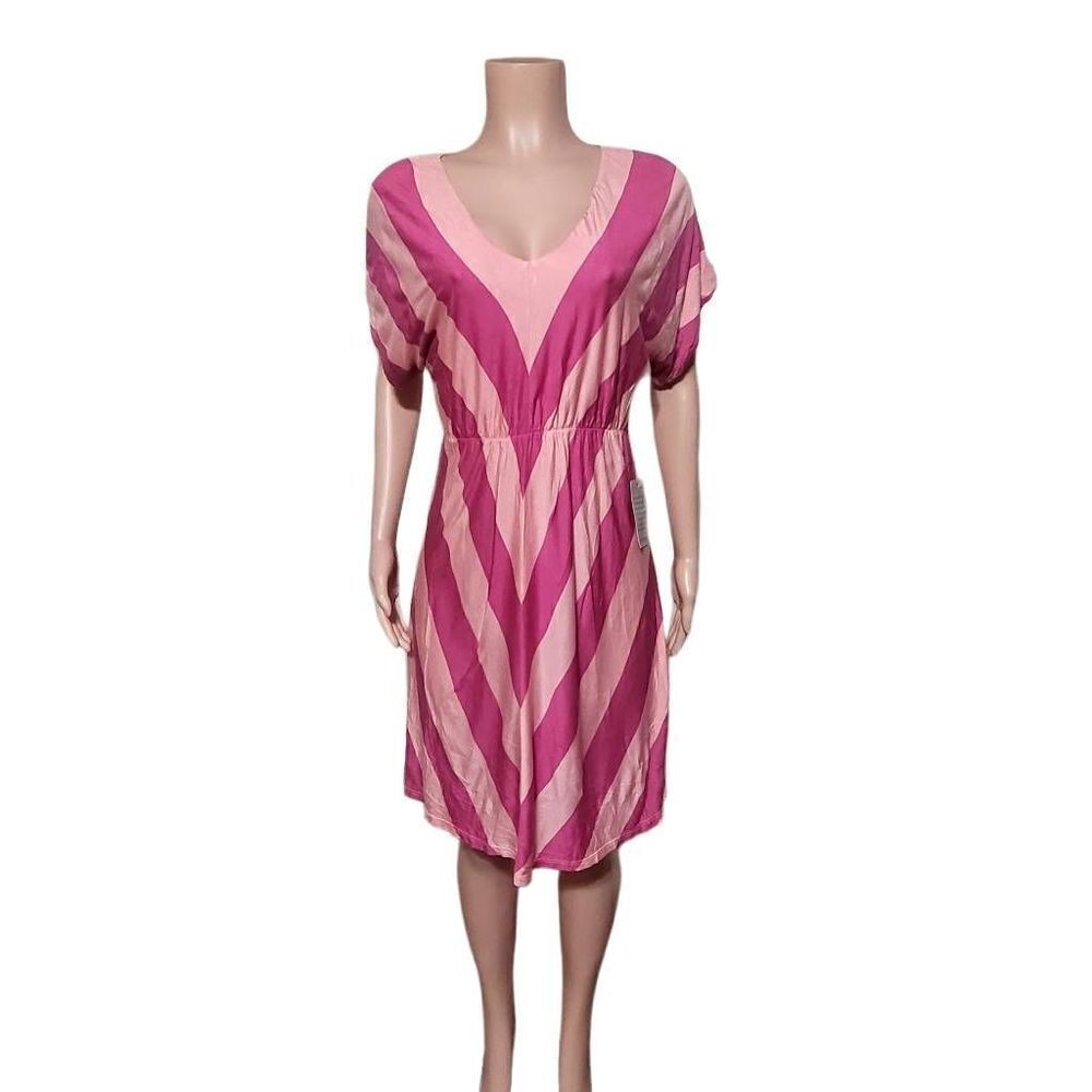 Felicity & Coco striped knit dress Charlize pink fuchsia midi dress M